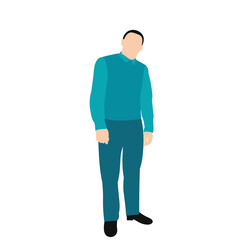 vector, isolated, without face, in flat style, man in a tie
