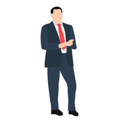 Fototapeta premium without face, in flat style, man in a tie