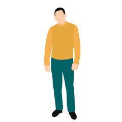 vector, isolated, without face, in flat style, man
