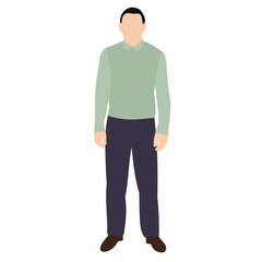 isolated, without face, in flat style, man