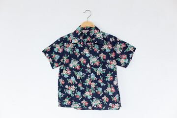 Woman blouse with summer blouse cotton on white background.