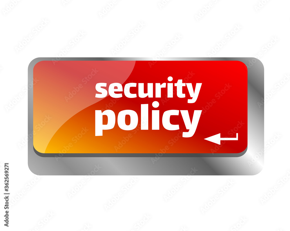 Poster security concept. button on modern computer keyboard. security policy
