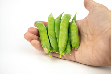 ripe raw green pea open and closed