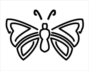 butterfly tattoo vector illustration