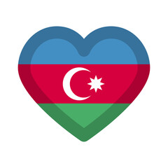 Azerbaijan flag heart graphic element Illustration template