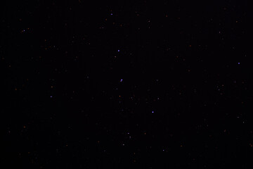Bright stars in the black night sky. Astrophotography, various constellations of the Northern...