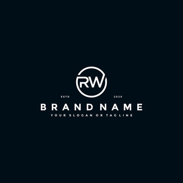 letter RW logo design vector