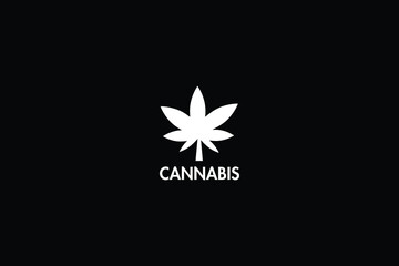 cannabis logo concept.Conceptual vector illustration in flat style design.Isolated on background.