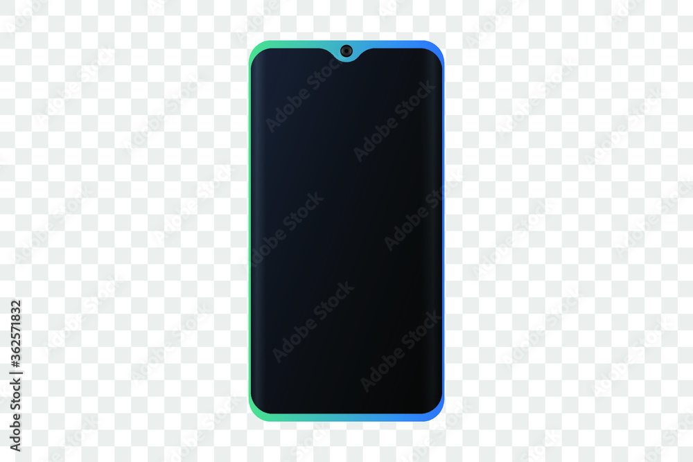 Poster realistic smartphone.vector object isolated on transparent background.