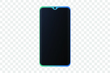 realistic smartphone.Vector object isolated on transparent background.