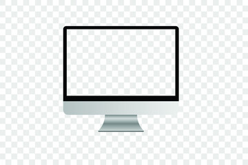 realistic computer monitor.Vector object isolated on transparent background