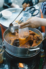 Vietnamese braised beef offal or beef offal stew ( pha lau ): It's a popular snack in southern Vietnam, Vietnamese street food.