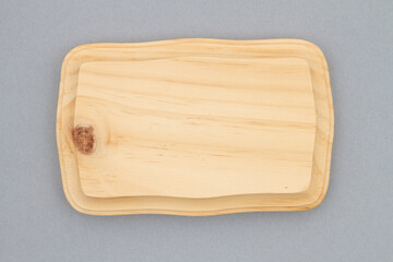 Blank unfinished wood sign isolated on gray