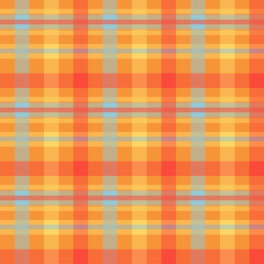 Tartan orange color seamless vector pattern