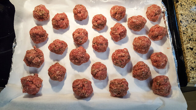 Italian Meatballs Ready For The Oven, As Picked By Eyeem Selects.