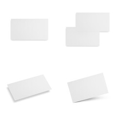 Set of business cards, template for branding identity, mockup template on isolated white background, 3d illustration