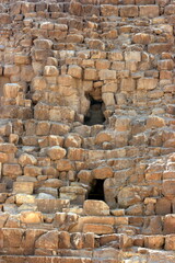 Close up of the stones used for construction of the ancient Pyramids of Giza in Egypt