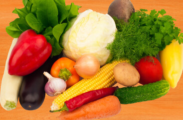 vegetables on the kitchen table