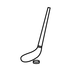 hockey stick and ball line style icon design, Sport hobby competition and game theme Vector illustration