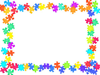 Abstract brainteaser jigsaw puzzle rainbow colors 