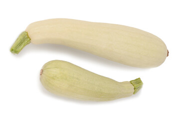 two zucchini isolated on white background