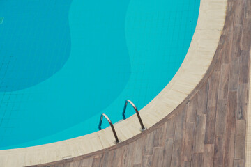 Empty Swimming Pool with a Ladder in Daytime