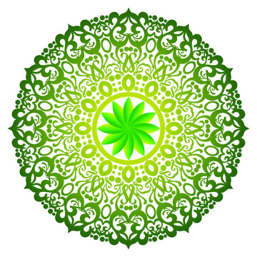 Round Green Circle Mandala Ornament