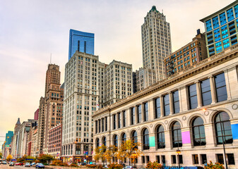 Fototapeta premium Historic buildings in Downtown Chicago - Illinois, United States
