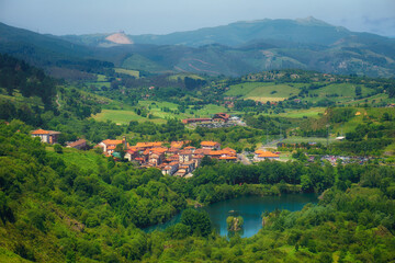 Fototapeta na wymiar Beautiful view of La Arboleda village in Trapagaran