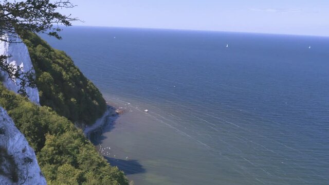 Chalk Cliffs on Ruegen R&uuml;gen in Germany, Mecklemburg Vorpommern on a beautiful sunny day. Vacation in Europe.