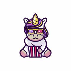 Cute little unicorn mascot design