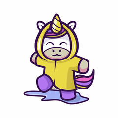 Cute little unicorn mascot design