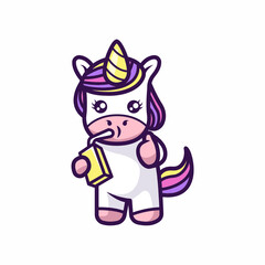 Cute little unicorn mascot design