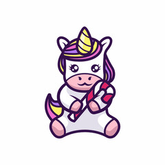 Cute little unicorn mascot design
