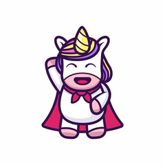 Obraz na płótnie Canvas Cute little unicorn mascot design