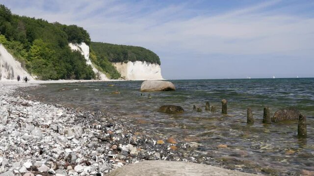 Chalk Cliffs on Ruegen R&uuml;gen in Germany, Mecklemburg Vorpommern on a beautiful sunny day. Vacation in Europe.