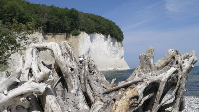 Chalk Cliffs on Ruegen R&uuml;gen in Germany, Mecklemburg Vorpommern on a beautiful sunny day. Vacation in Europe.