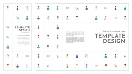 Group of medical staff in uniform template design V4