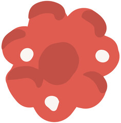Raspberry clipart set hand drawn childish flat style isolated on white background.