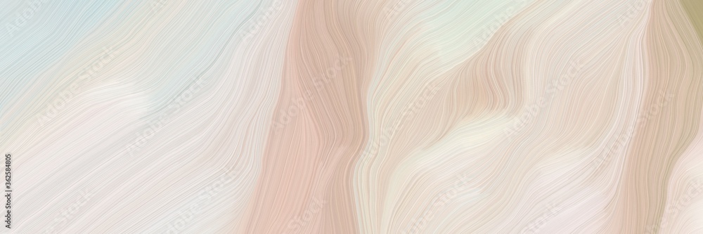 Poster inconspicuous header with elegant abstract waves design with light gray, pastel gray and tan color