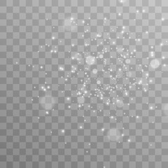 Bright beautiful star.Vector illustration of a light effect on a transparent background.