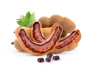 tamarind isolated on white background . full depth of field