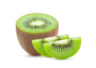 slice kiwi fruit on white background
