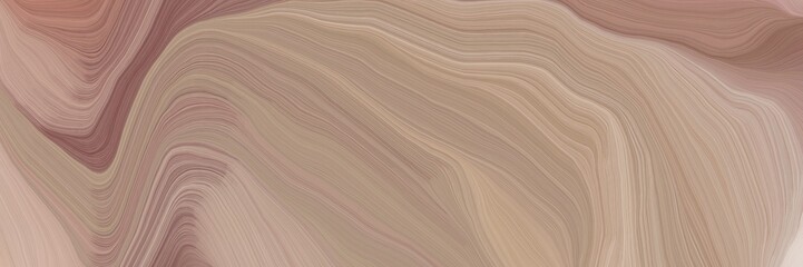 unobtrusive header with elegant smooth swirl waves background design with rosy brown, pastel brown and pastel gray color