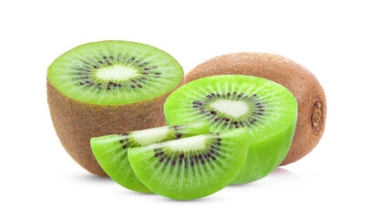 slice kiwi fruit on white background