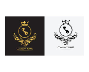 rent house logo template luxury royal vector sale house company  decorative emblem with crown  