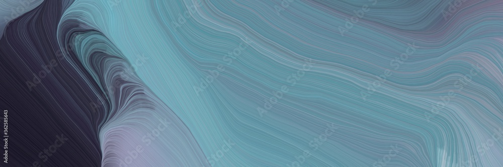 Poster inconspicuous colorful modern soft curvy waves background design with light slate gray, cadet blue and very dark blue color