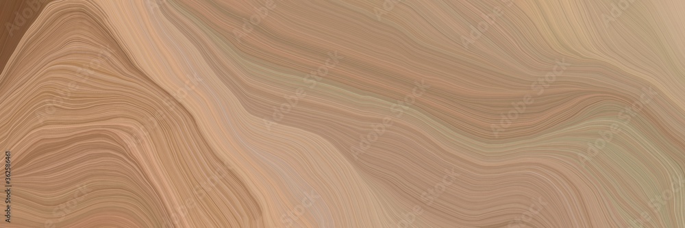 Poster inconspicuous header with colorful modern curvy waves background design with rosy brown, brown and tan color