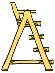 Lifeguard chair icon in color drawing. Security sea guard warning