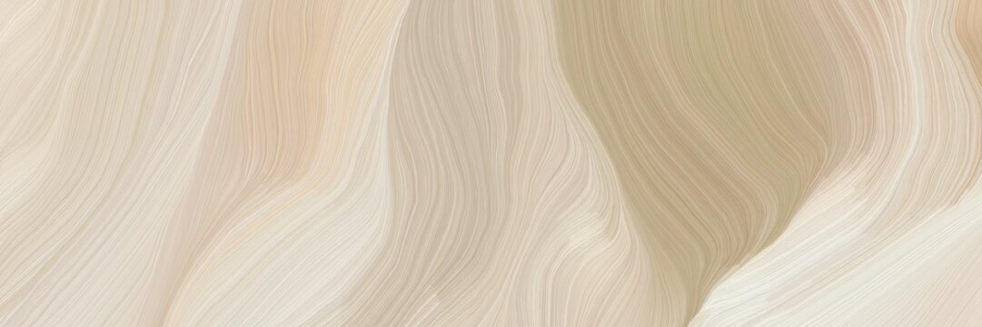 Fototapeta inconspicuous banner with elegant modern curvy waves background illustration with pastel gray, beige and rosy brown color